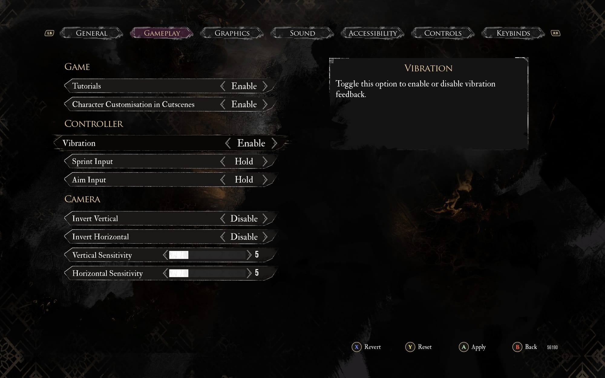 Gameplay and Controller Settings Menu in Clair Obscur: Expedition 33