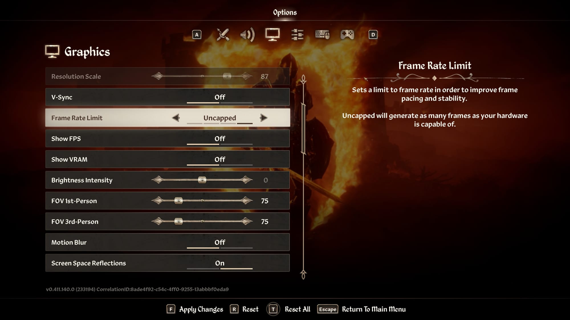 Elder Scrolls IV Oblivion Remastered Graphics Settings Menu