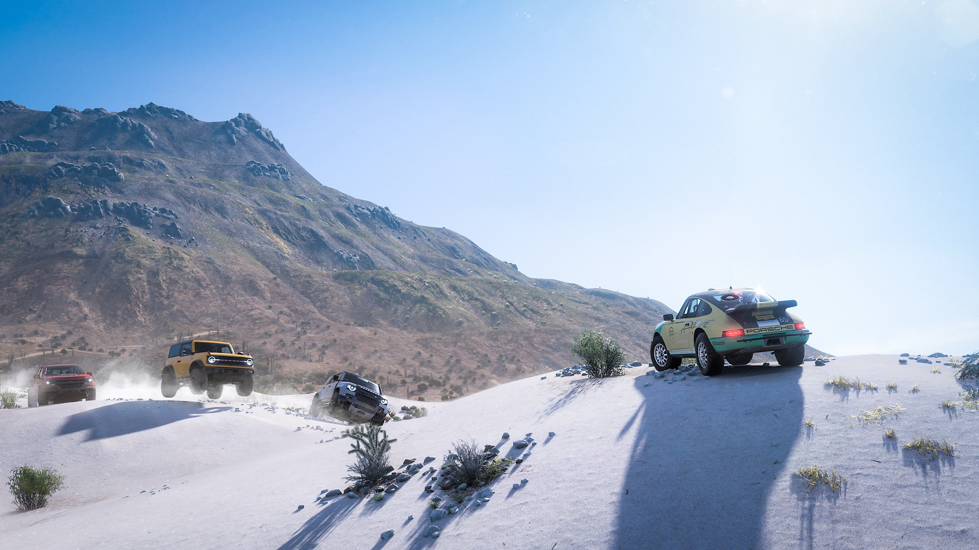 Forza Horizon 5 Screenshot, cars racing on sand dunes