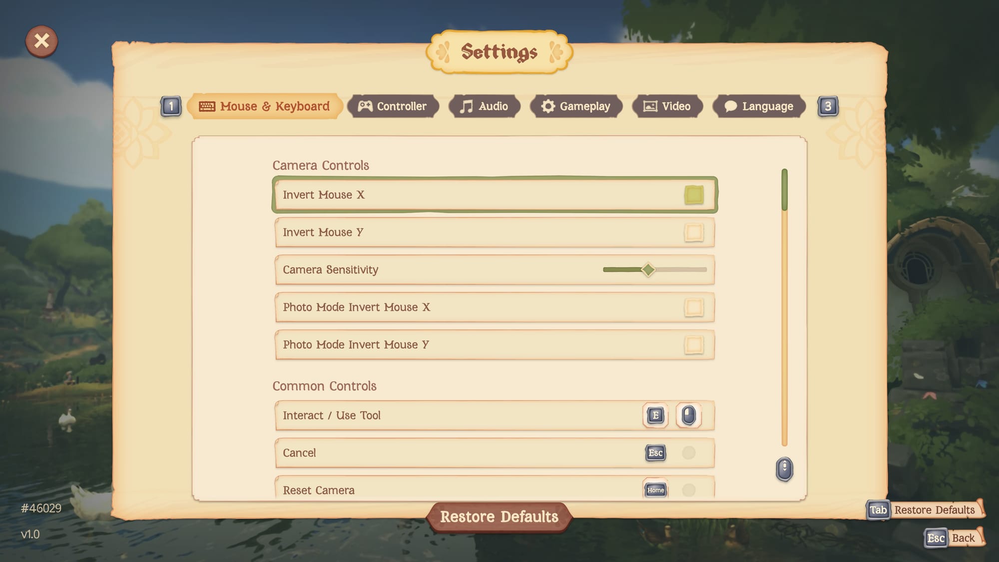 Tales of the Shire gameplay settings menu showing options for Skip Tutorials, Camera Auto Assist, Larger Text, and Cooking Station Interactions with Auto Progress dropdown selected and detailed explanations for Default vs Auto-Progress modes.